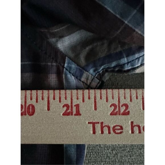 7 Diamonds Button Front Black Pearl Snap LS Western Plaid Shirt Mens Large - Picture 9 of 12